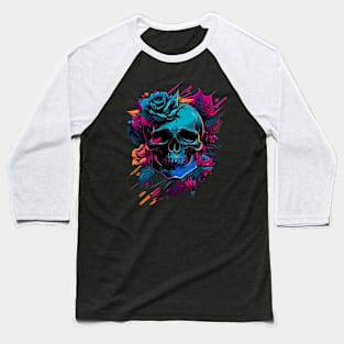 Floral Skull Baseball T-Shirt